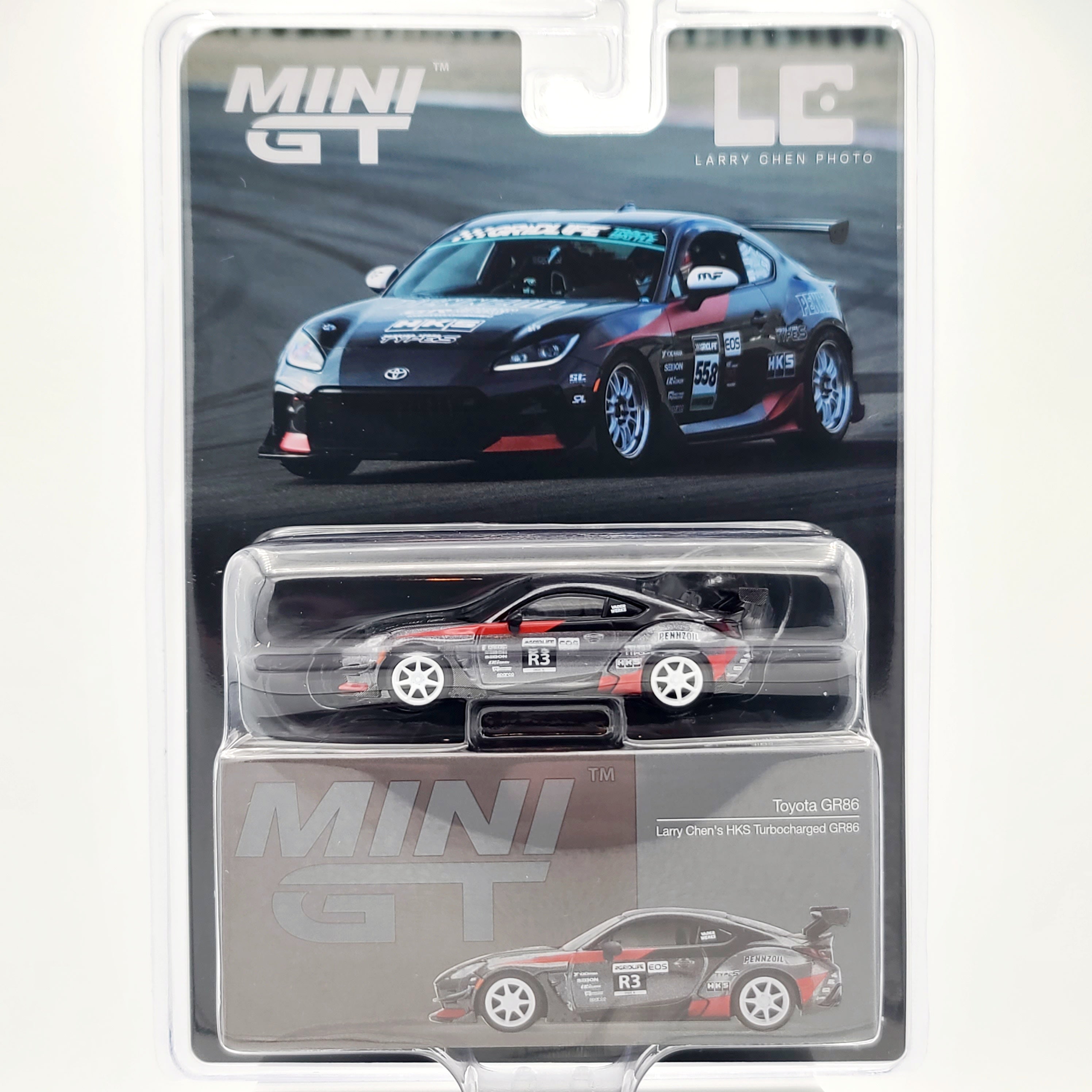 Mini GT - Larry Chen's HKS Turbocharged Toyota GR86 - 1:64 scale (2024 MIJO Exclusives - Limited Edition)